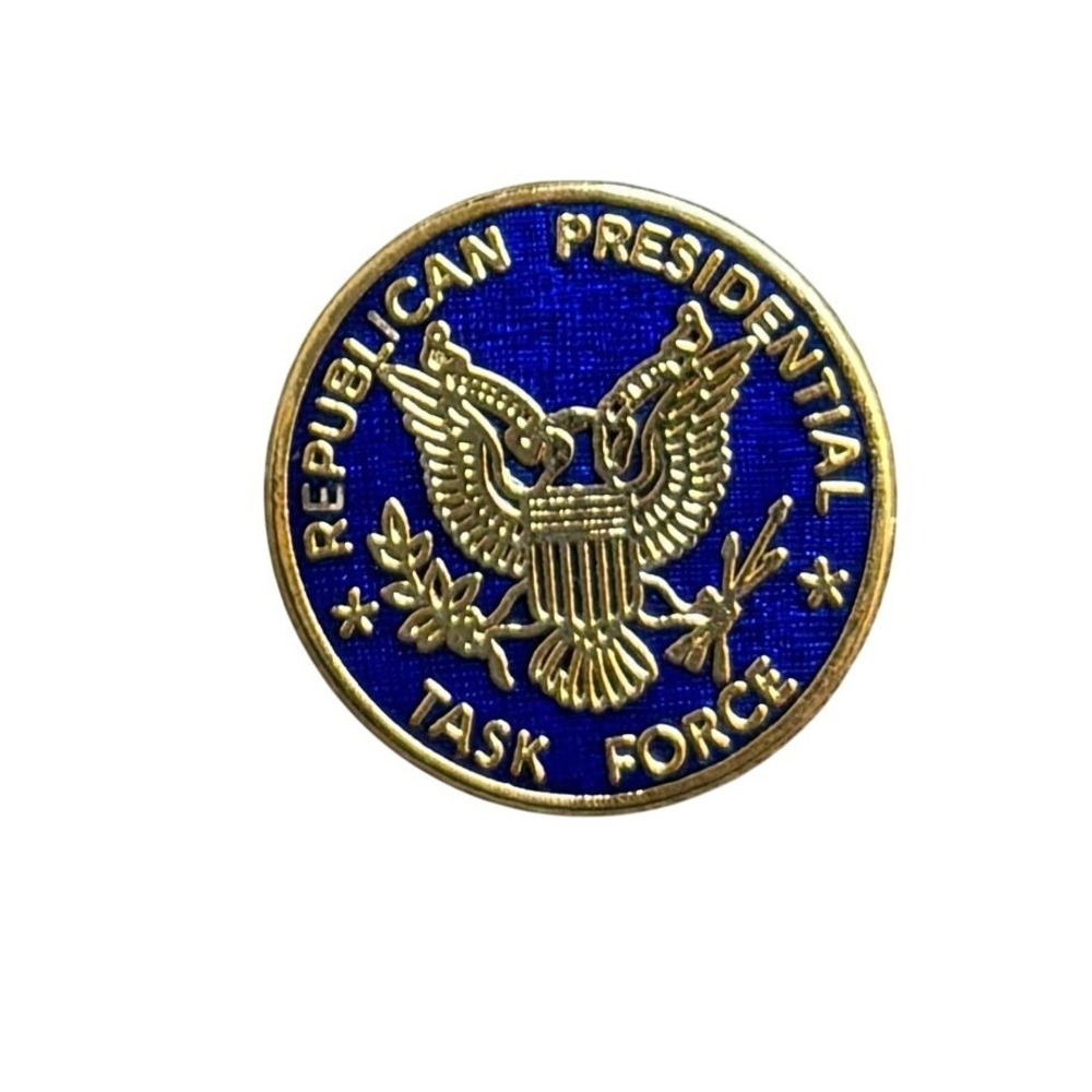 Vintage Republican Presidential Task Force Enamel Lapel Pin Political Badge GOP